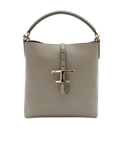 TOD'S T-BUCKLE LEATHER SHOULDER BAG