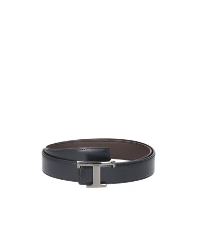Tod's T Buckle Belt In Blue
