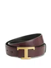 Tod's T-buckle Leather Belt In Black