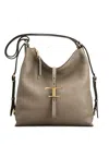 Tod's T Buckle Leather Shoulder Bag In Neutral
