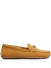 Tod's T-buckle Topstitched Loafers In Brown