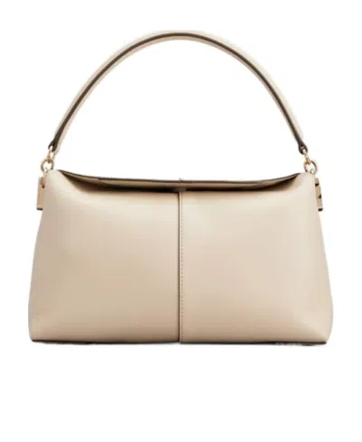 Tod's T Case Leather Shoulder Bag In Nude