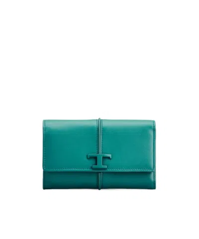 Tod's T-letter Wallet In Green