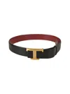 Tod's T-timeless Logo Plaque Reversible Belt In 6077