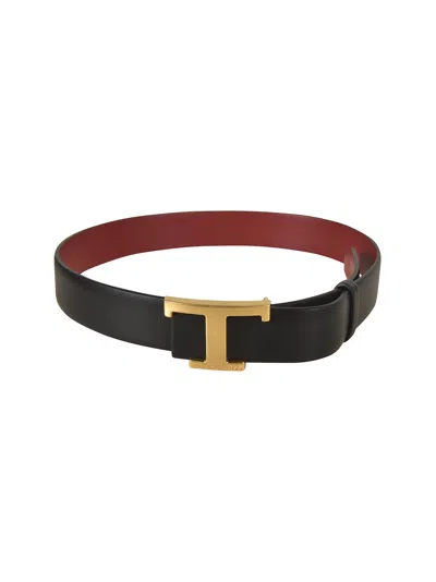 TOD'S T LOGO BUCKLE BELT 