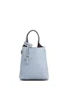 Tod's T-logo Leather Bucket Bag In Blue