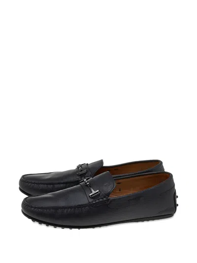 Pre-owned Tod's T Logo Loafers In Black