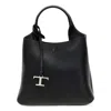 Tod's Tods T Logo Plaque Tote Bag In Black