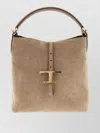 Tod's T Mini Bucket Bag Adjustable Strap Top Handle In Brown