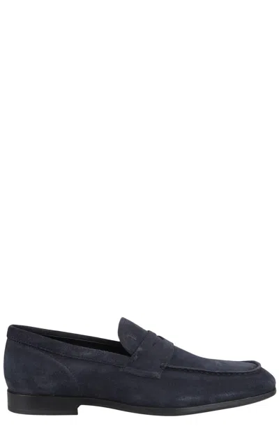 Tod's T Monogram Classic Loafers In Blue