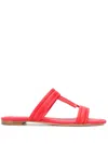 Tod's T Monogram Sandals In Red