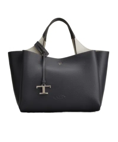 Tod's T-pendant Double-handle Mini Bag In Black