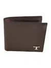 Tod's T Plaque Billfold Wallet In Brown