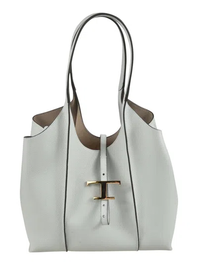 Tod's T Plaque Open Top Shopper Bag In B215