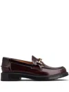 Tod's Loafers With Buckle And Golden Front In Red
