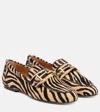 Tod's Double T Zebra-print Calf Hair Loafers In Multicoloured