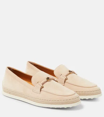 Tod's Loafers In Suede In Neutral