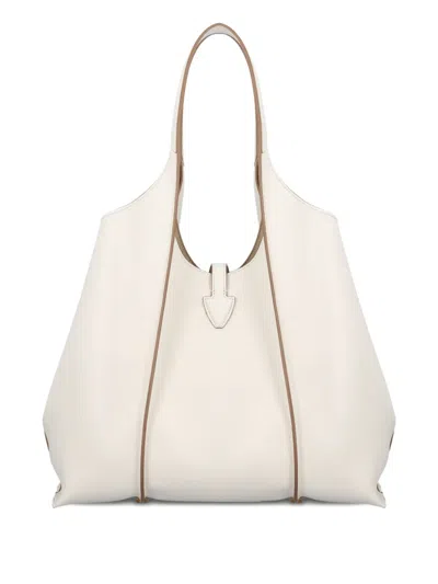 Tod's T-shaped Clasp Leather Shoulder Bag In Neutral
