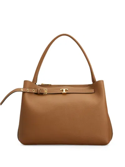 Tod's T Signature Handbag In Leather Small In Blue