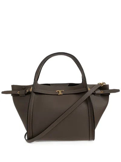 Tod's T Signature Shopping Bag In Leather Small In Brown