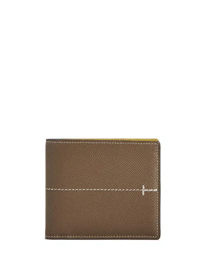 Tod's T-stitch Wallet In Brown