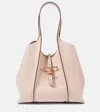 Tod's T Timeles Logo Small Leather Shopper In Rosa Kiss