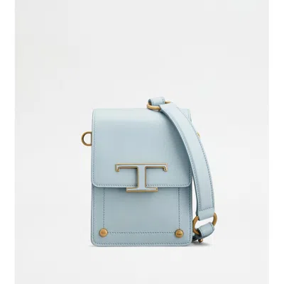 Tod's T Timeless Bag In Leather Micro In Blue
