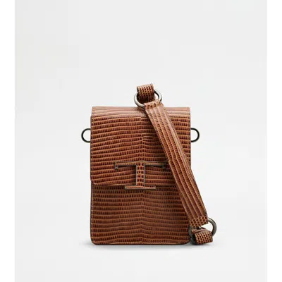 Tod's T Timeless Bag In Leather Micro In Brown