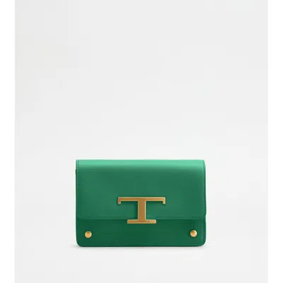 Tod's T Timeless Belt Bag In Leather Micro With Metal Shoulder Strap