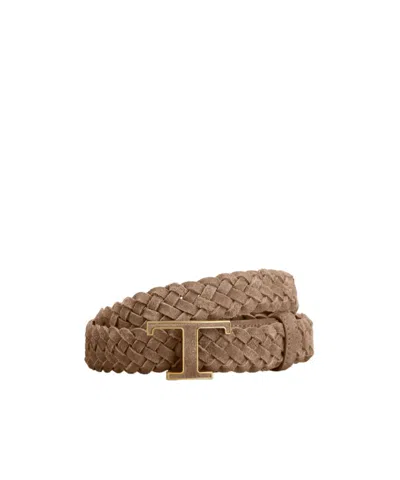 Tod's T Timeless Belt In Brown