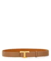 Tod's Adjustable Logo Buckle Belt With Smooth Finish In Brown
