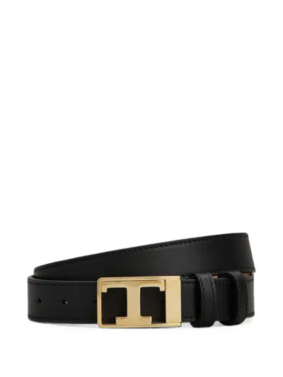 Tod's T Timeless Belt In Leather In Black