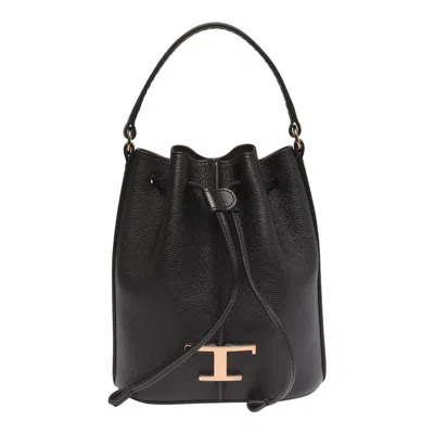 Tod's T Timeless Bucket Bag In Black