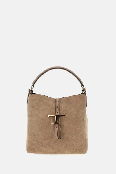 Tod's T Timeless Bucket Bag In Brown