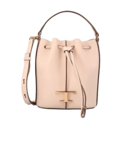 Tod's T Timeless Bucket Bag In Nude