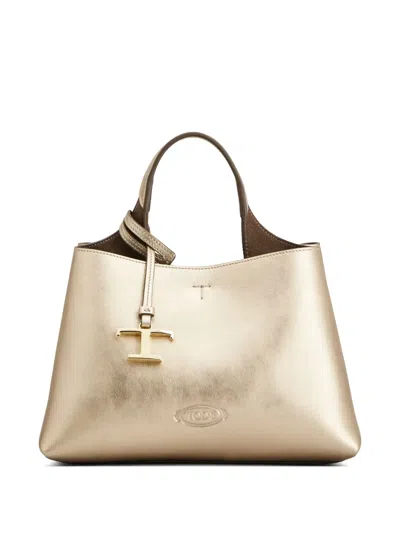 Tod's T Timeless-charm Tote Bag In Gold