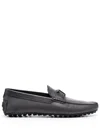 Tod's T-timeless City Leather Loafers In Grey