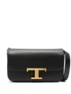 Tod's Calfskin Shoulder Bag With Sleek Design And Gold Hardware Accent In Black