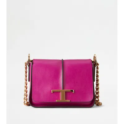 Tod's T Timeless Crossbody Bag In Leather Mini In Pink