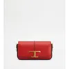 Tod's T Timeless Crossbody Bag In Leather Mini In Red
