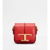Tod's T Timeless Crossbody Bag In Leather With Chain Strap In Red