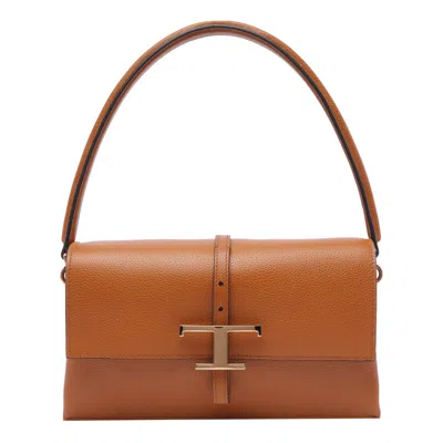 Tod's T-timeless Flap Bag In Brown