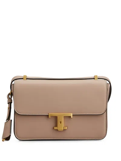 Tod's Borsa Flap T Timeless In Pelle Mini In Brown