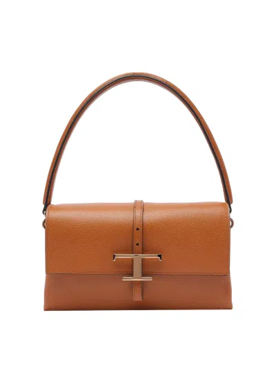 Tod's T-timeless Flap Bag In Marrón