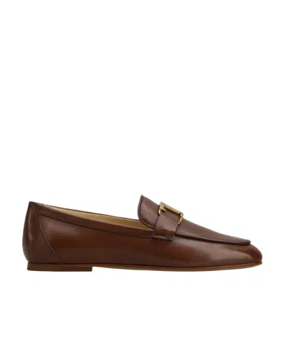TOD'S TOD'S T-LOGO ALMOND-TOE LOAFERS