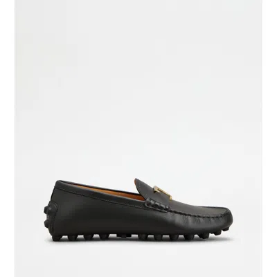 Tod's T Timeless Gommino Bubble Loafers In Leather In Black
