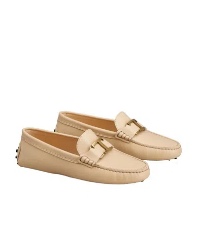 Tod's T Timeless Gommino Driving Shoes In Nude