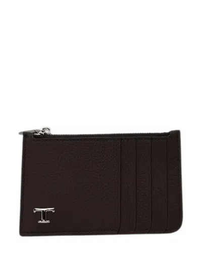 Tod's T Timeless Grained Cardholder In Black
