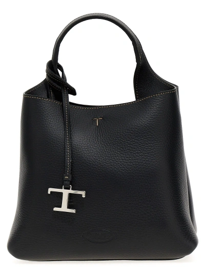 Tod's T Timeless Handbag In Black