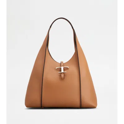 Tod's T Timeless Hobo Bag In Leather Medium In Brown
